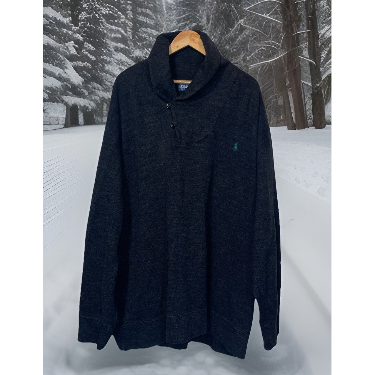 Polo Ralph Lauren Sweater Jumper Men 5XL (Black Dark Gray) Preppy Warm