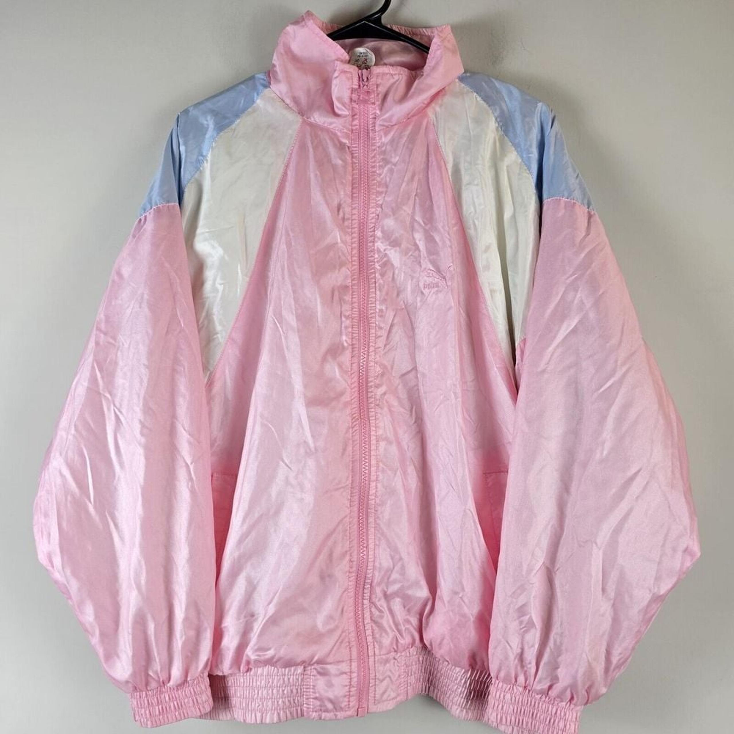 Vintage Womens Shell Jacket Pink 90s Colorblock Large.D91 - PUMA