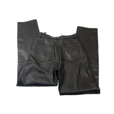 Nicola Berti Black Straight Leather Pants Sz 6