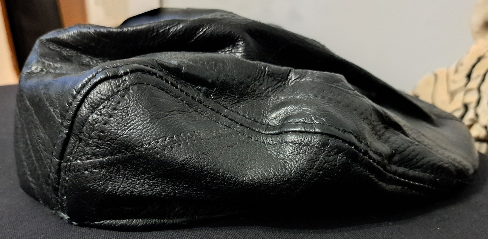 Vintage Leather Cabbie/Newsboy Cap