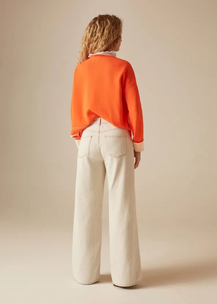 Wide-Leg Jean in Ecru/Tobacco by ME+EM