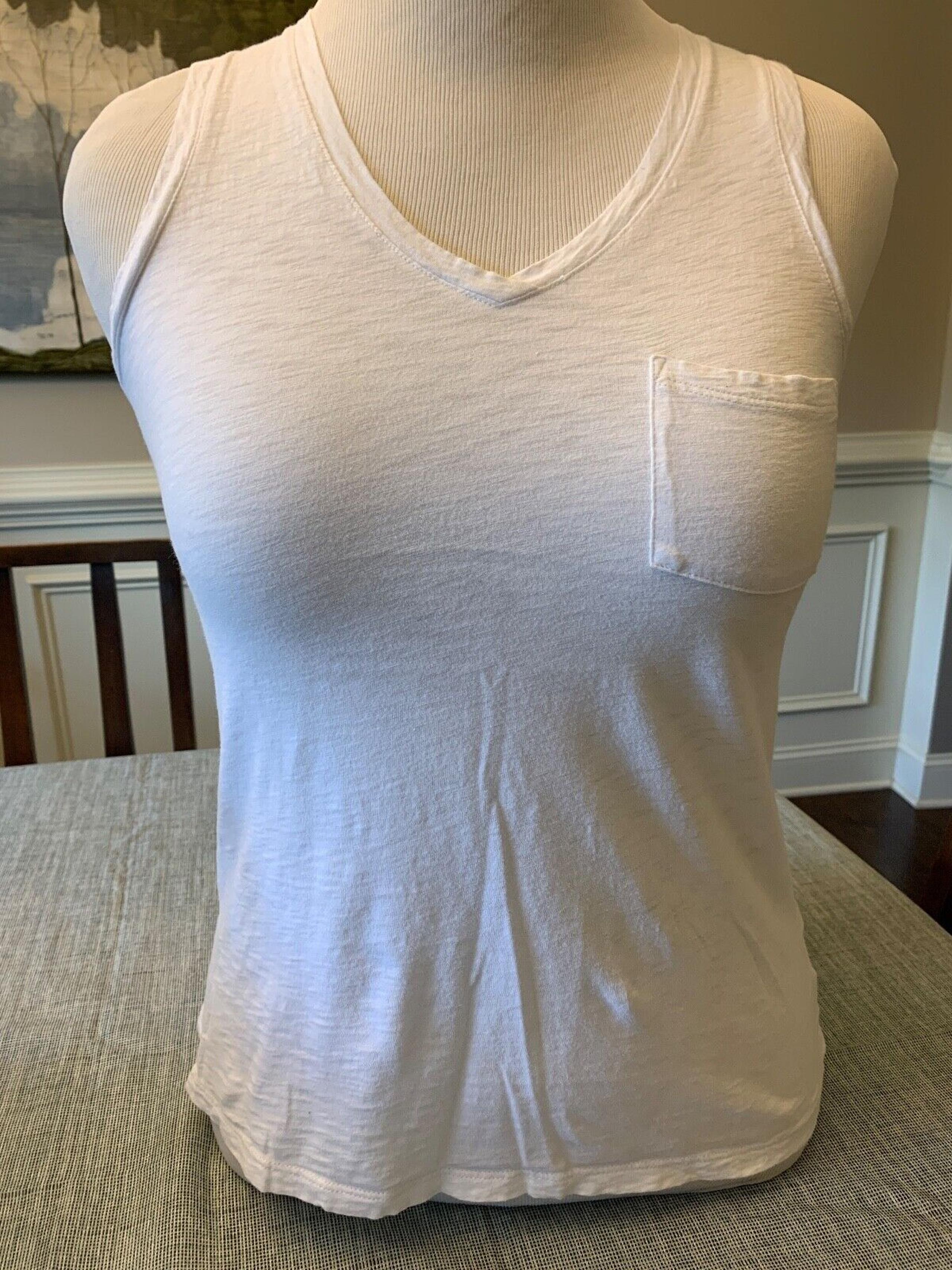 White Essentials Slub Knit Women's Tank Top Size Small 100% Pima Cotton - Tahari