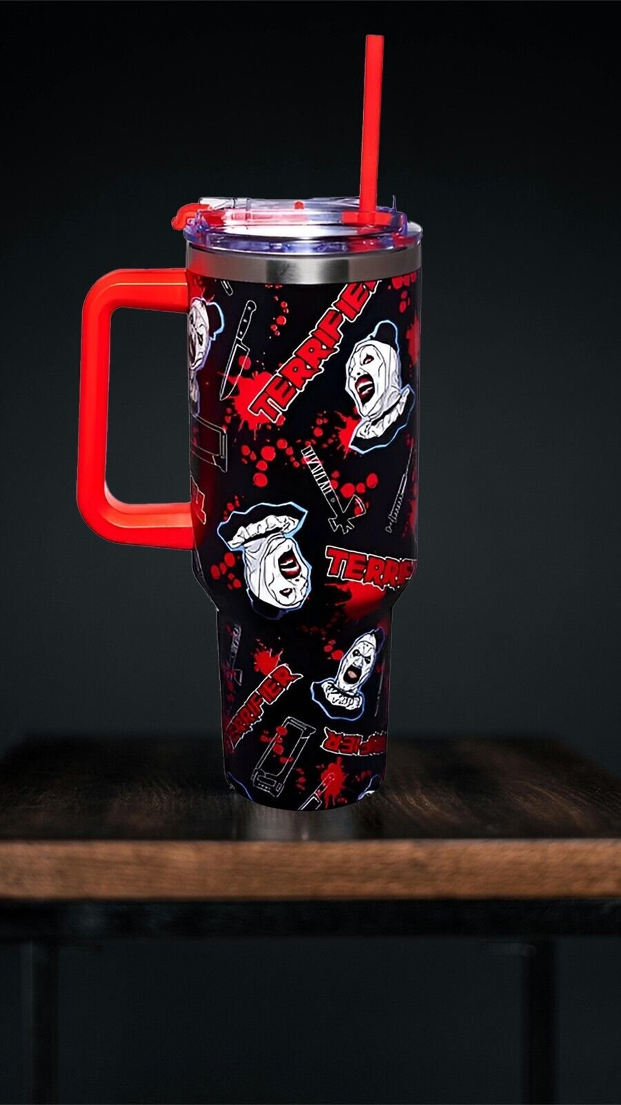 Terrifier Icons 40 oz Travel Tumbler with Straw - Sealed
