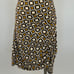 Anthropologie Maya Ruched Mini Dress Cowl-Neck Stretch Printed Gold White 1X NWT