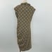 Anthropologie Maya Ruched Mini Dress Cowl-Neck Stretch Printed Gold White 1X NWT