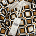 Anthropologie Maya Ruched Mini Dress Cowl-Neck Stretch Printed Gold White 1X NWT