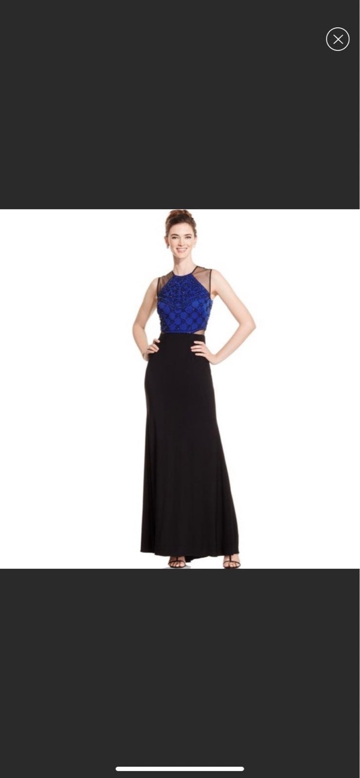 Blue & black Formal dress w/beaded top