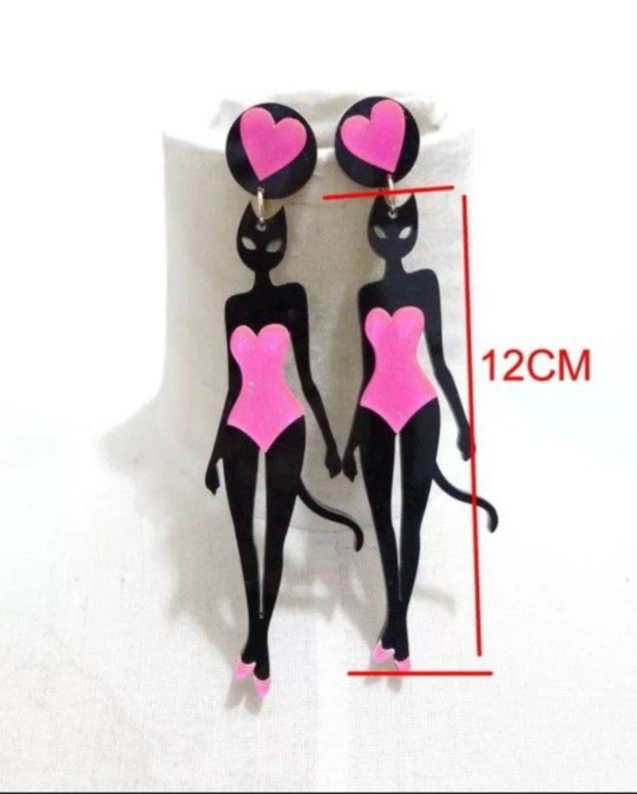 Cat woman Earrings pink stud