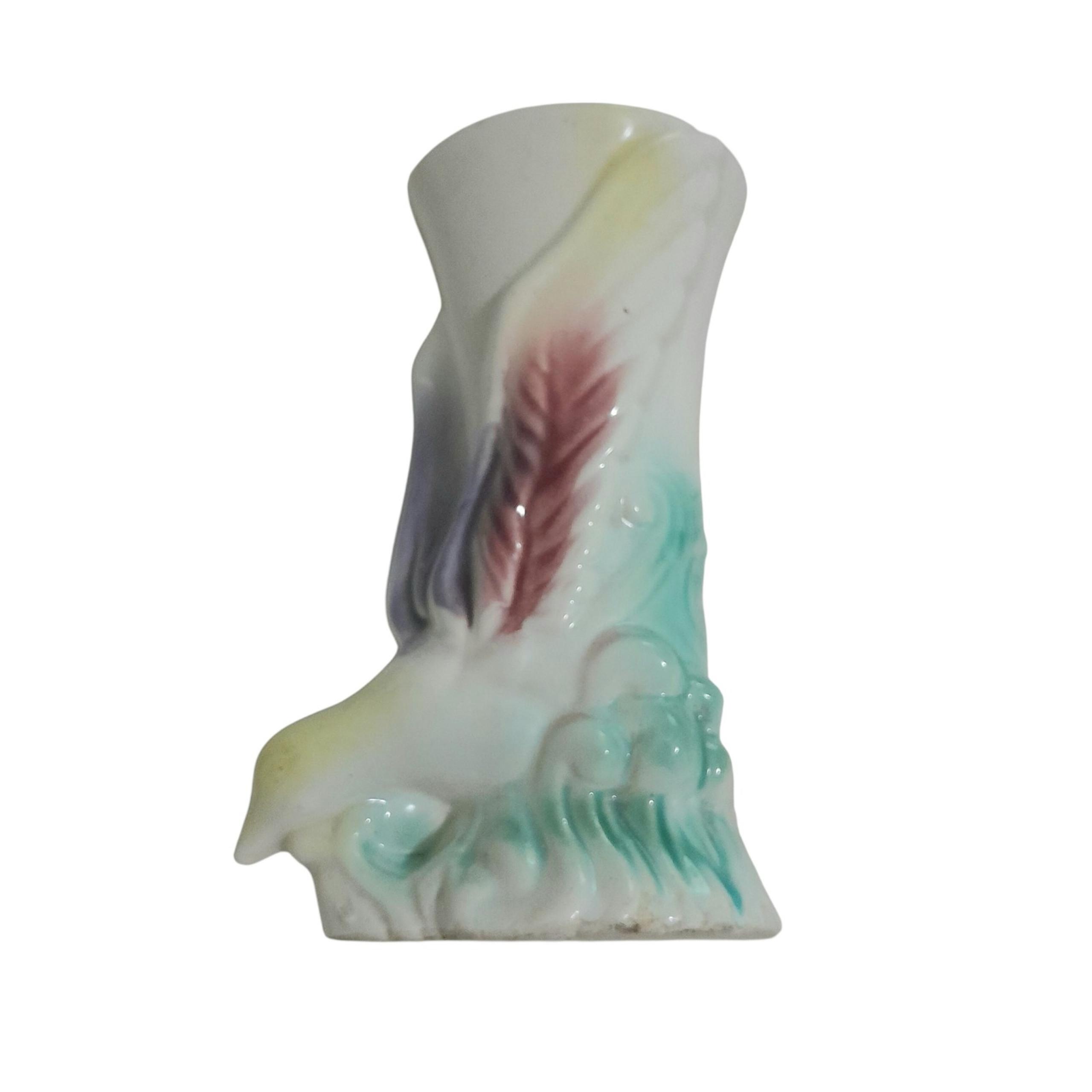 Vintage Morton Pottery Ceramic Wall Pocket with Bird of Paradise