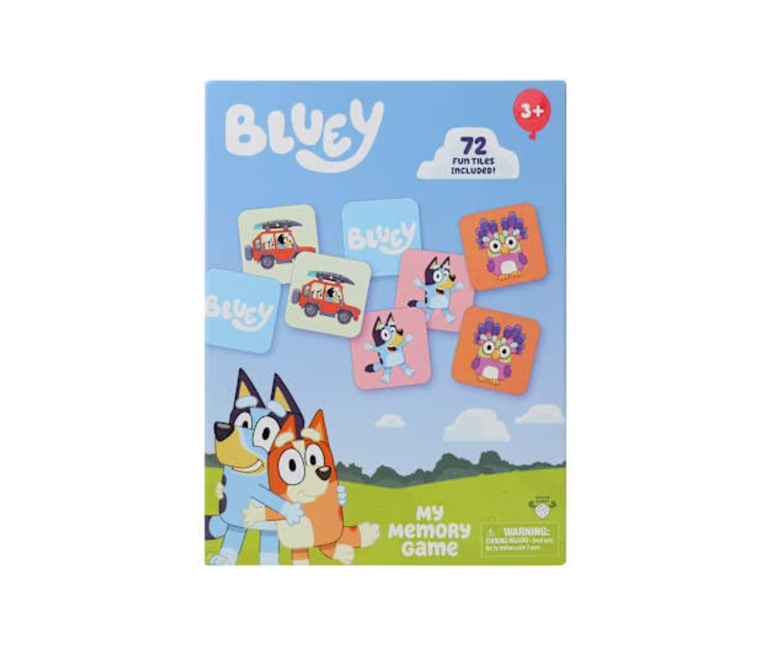 Bluey My Memory Game 72 Cards Matching Skills 2-6 Players Portable & Durable
