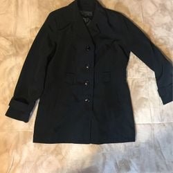Fleet Street LTD Ladies Black Trench Coat Size M