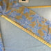 Amuse Medium Brown Blue Tropical Floral Print High-Waist Flowy Pants Linen Blend