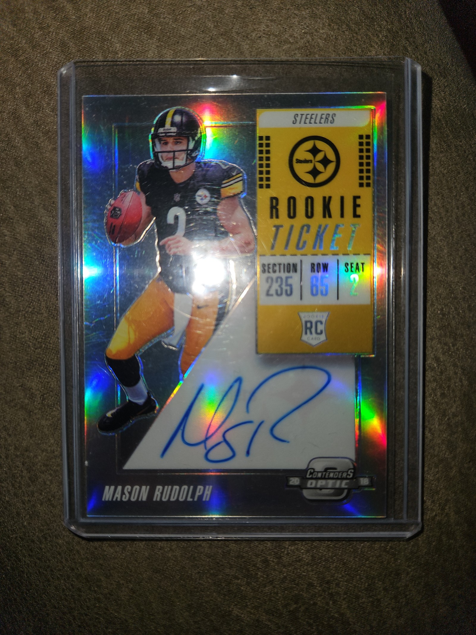 2018 Panini Contenders Optic Mason Rudolph Silver Prizm Rookie RC Auto - J10