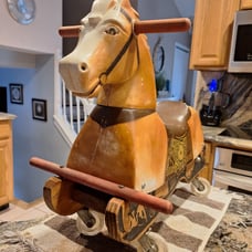 Ride-On Rolling Horse vtg 60s by Rich Toys