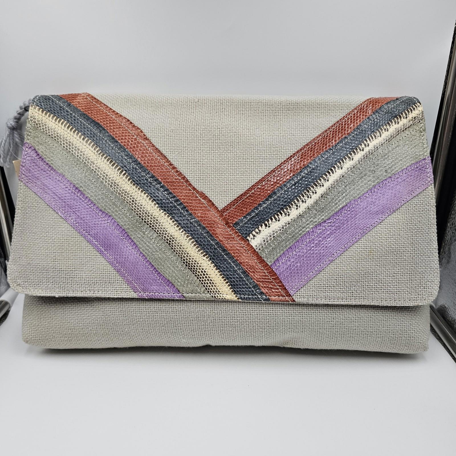 Vintage Aspects Canvas Clutch New With Tag 1960's 9in X 14in Rare