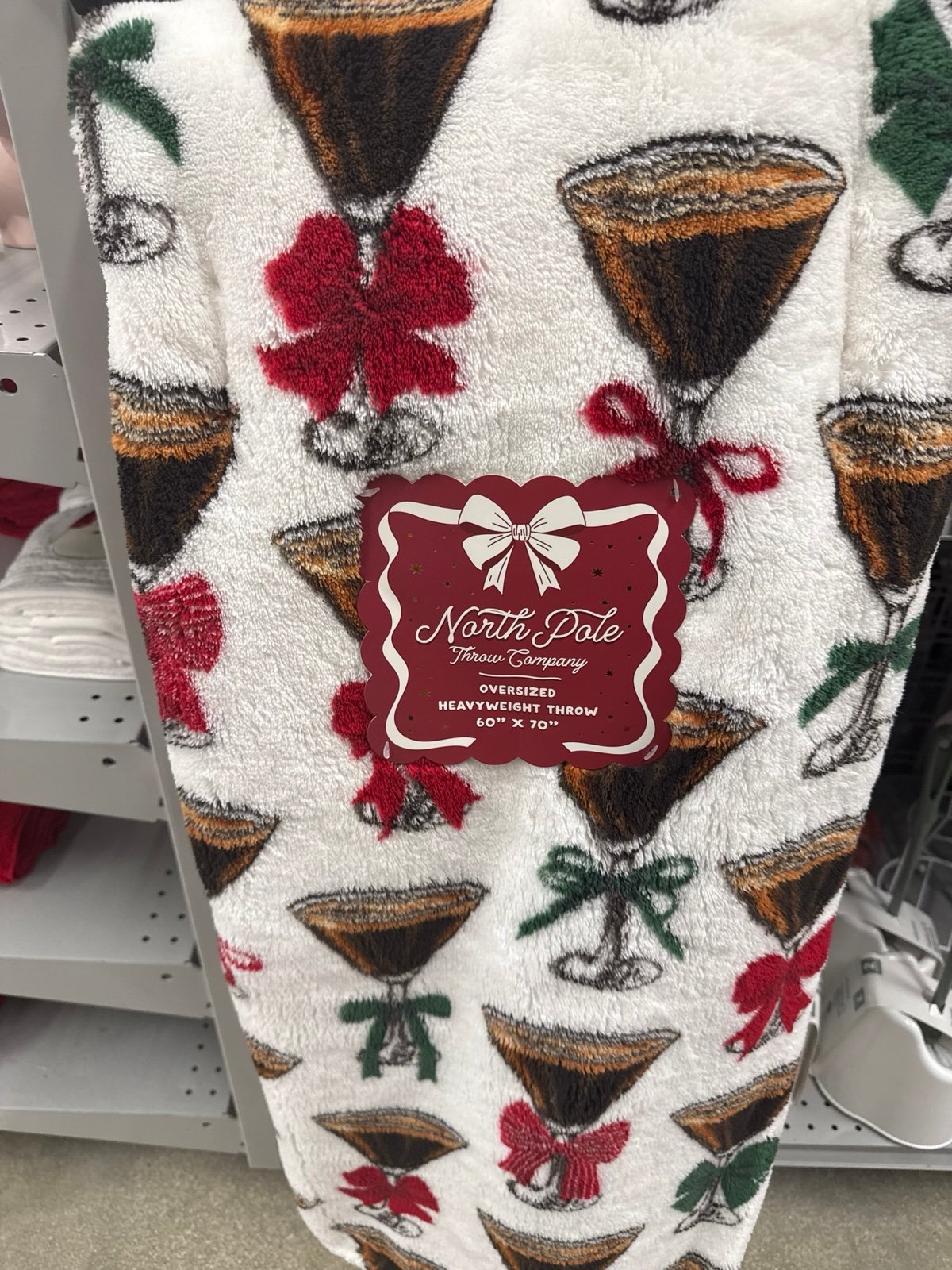 North Pole Co. Espresso Martini Christmas Plush Throw