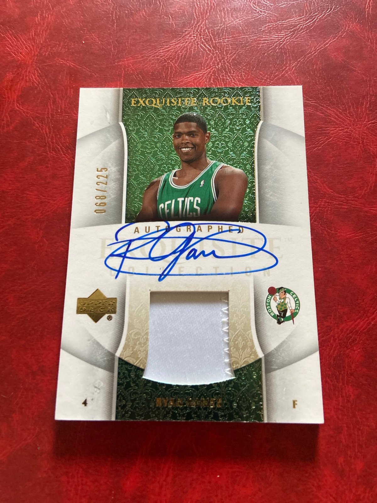 RYAN GOMES 2005-06 EXQUISITE #81-AP AUTO AUTOGRAPH PATCH RC /225 BOSTON CELTICS