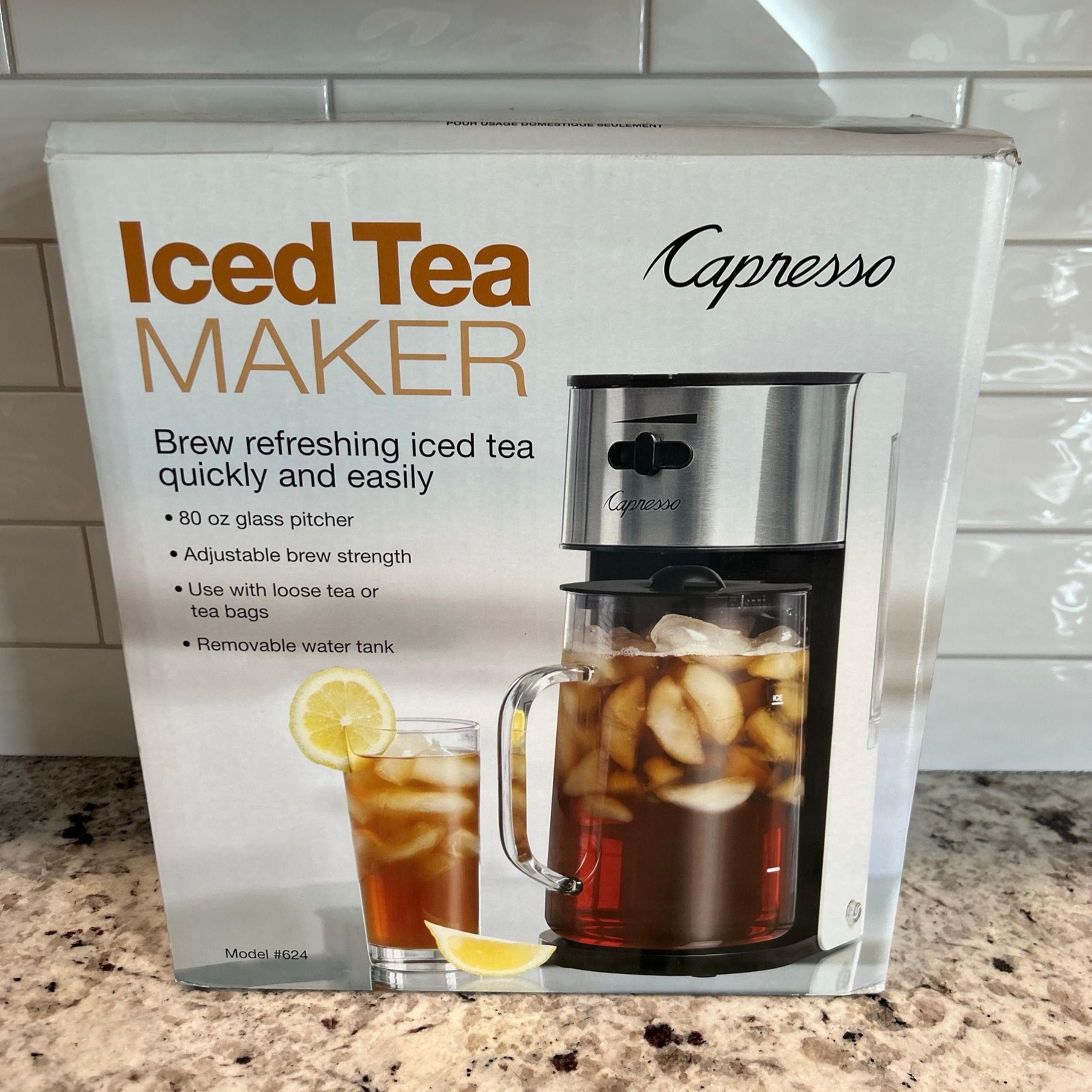 Capresso 80 oz Iced Tea Maker Infuser w/ Glass Pitcher Adjustable Brew Strength