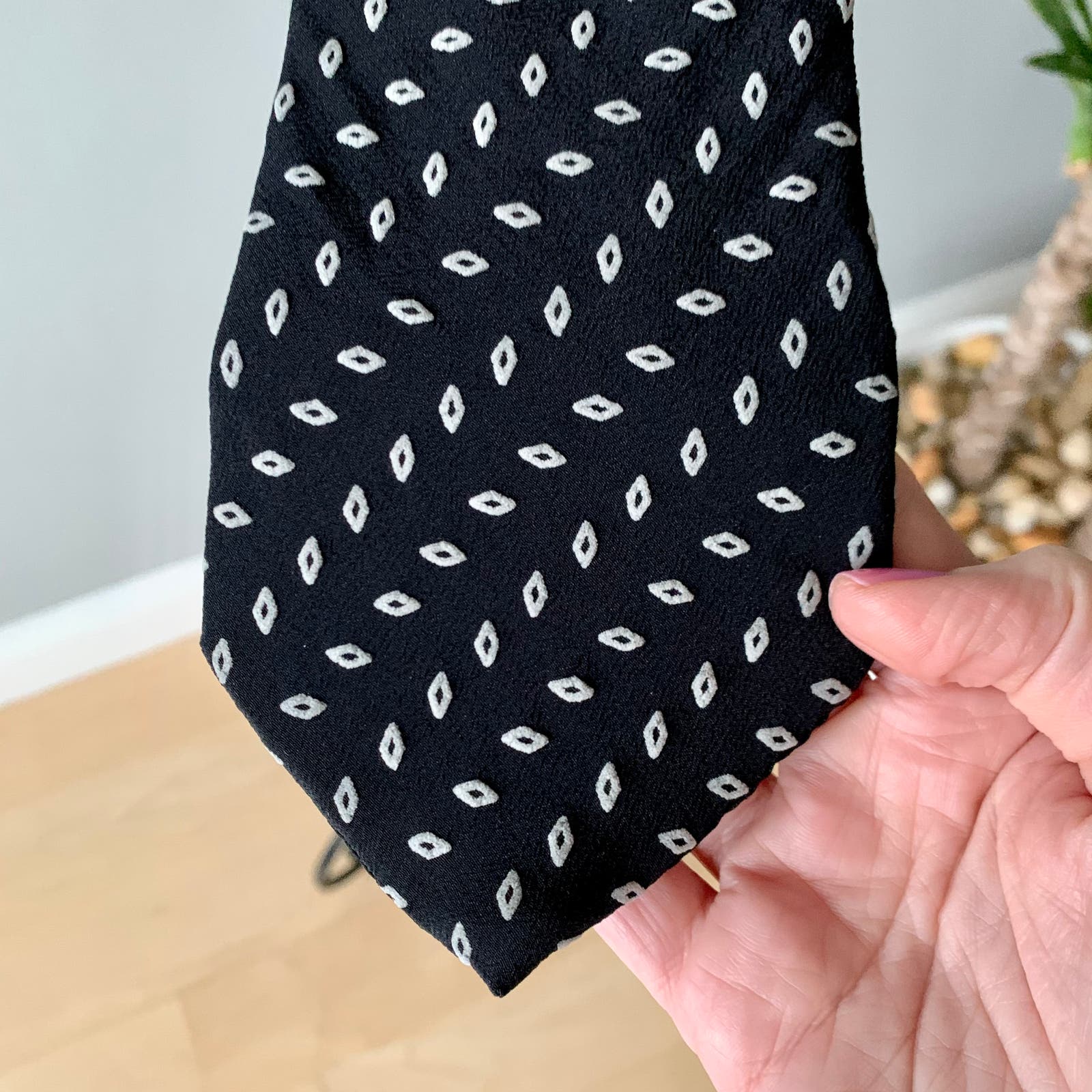 Giorgio Armani Black & White Silk Tie