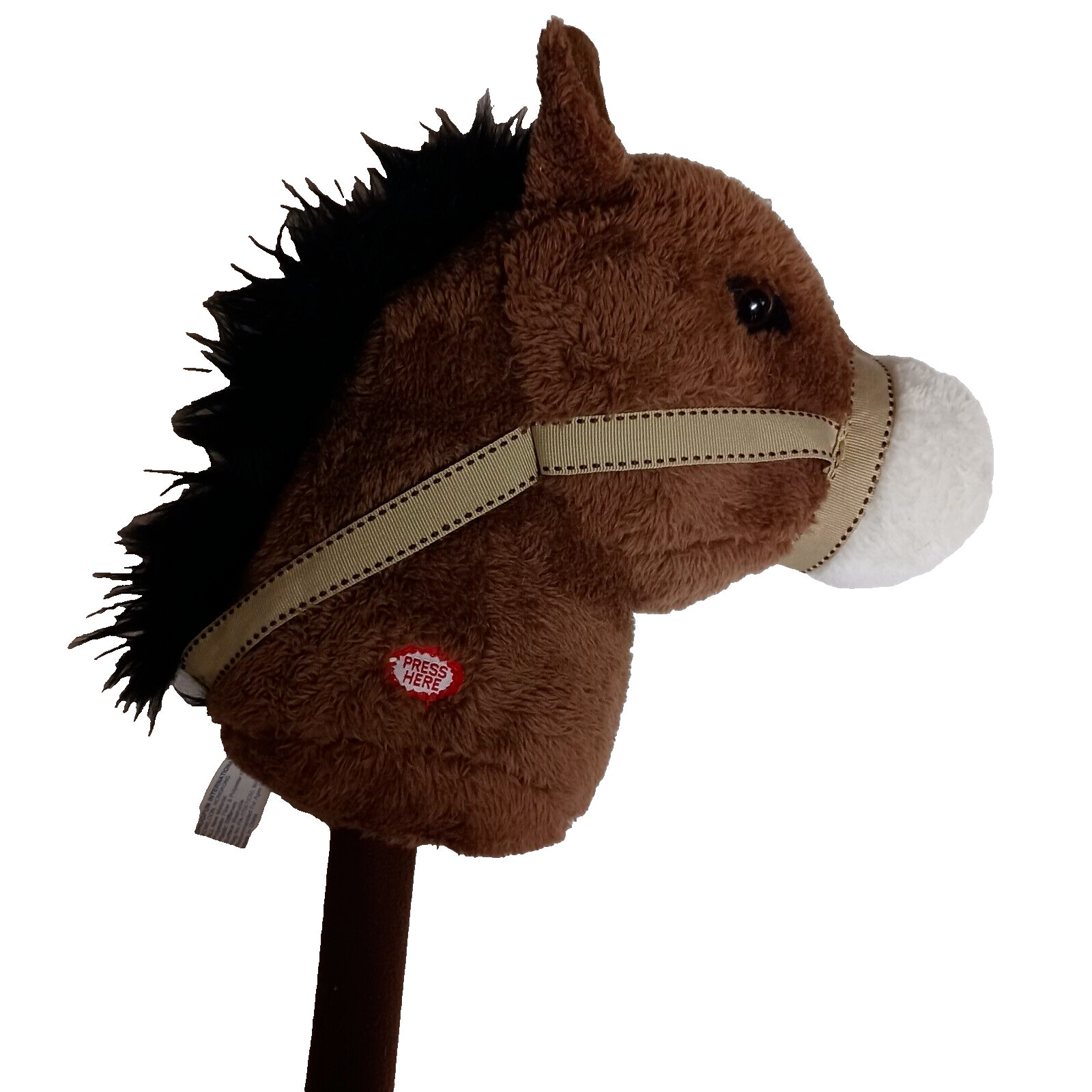 Vintage Cowboy Stick Horse Pony Plush 1990s Hug Fun Hong Kong Galloping Sound