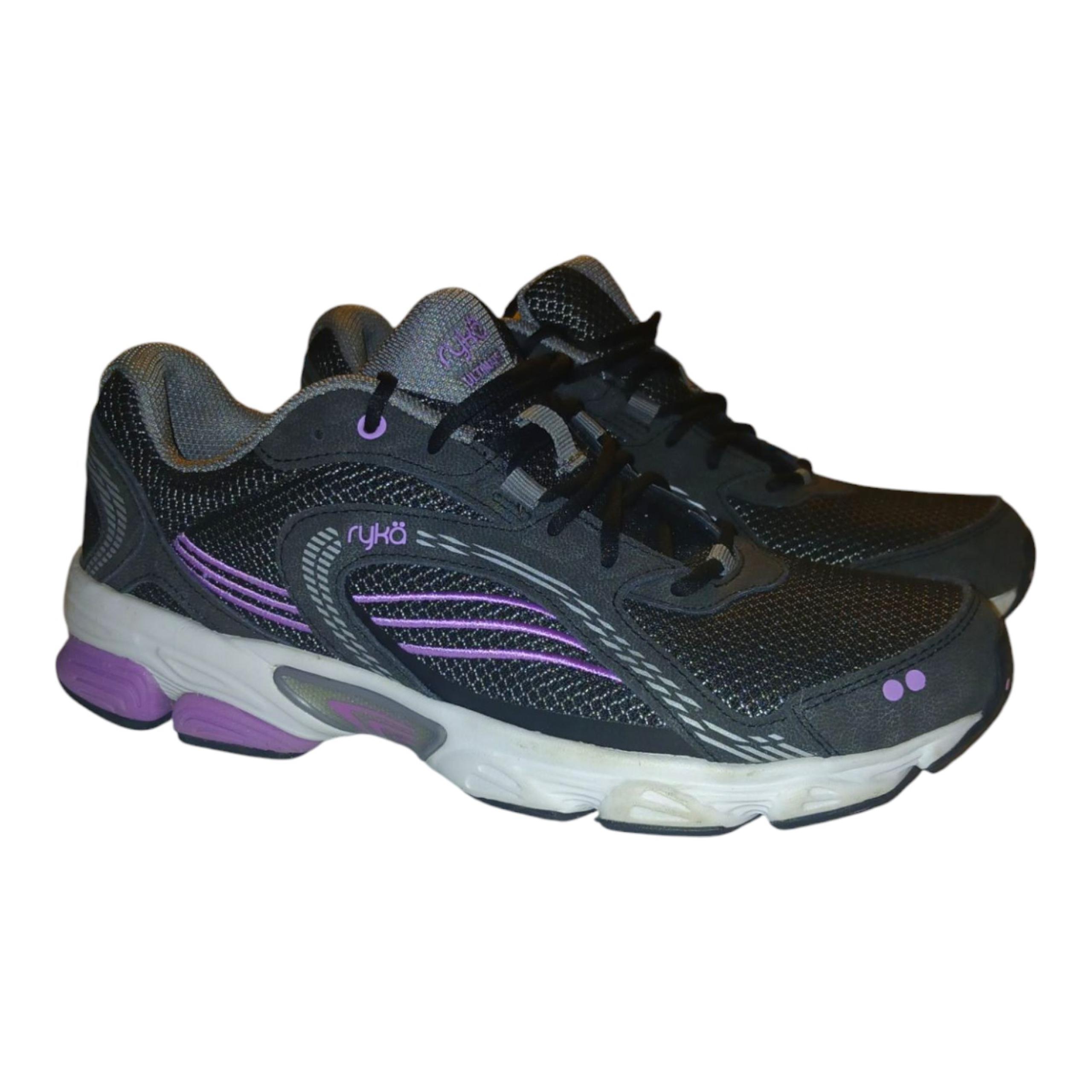 Ryka Ultimate Women's Size 10  Black Purple Memory Foam Athletic Sneaker Shoes