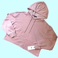 7 For All Mankind Mauve Pink Cropped Hoodie Large - Barbie/Pink Pilates Princess