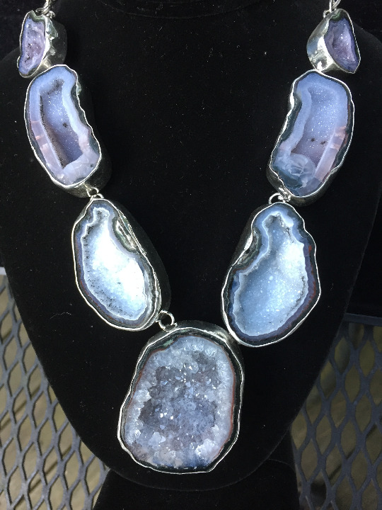 Geode Sterling Silver Necklace