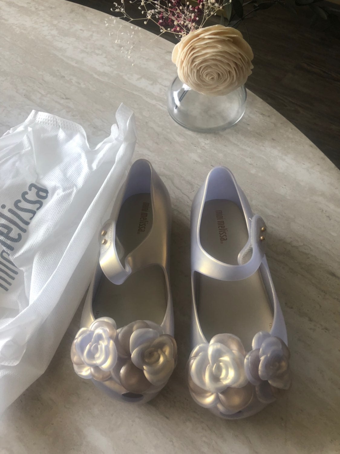 Beige mini mellisa shoes . Unicorn color