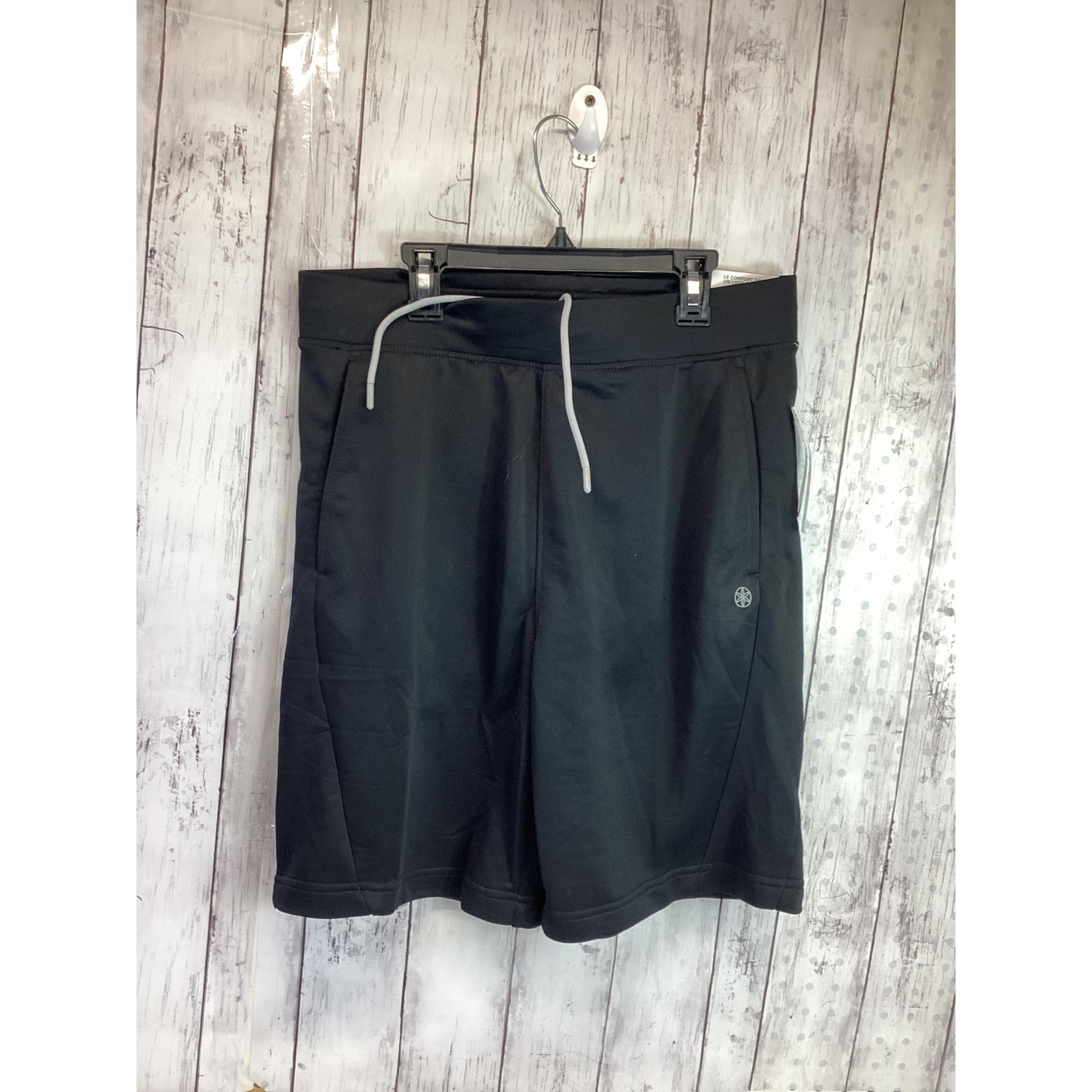Gaiam Men's Solid Black Peace Yoga Shorts Drawstrings Size Medium