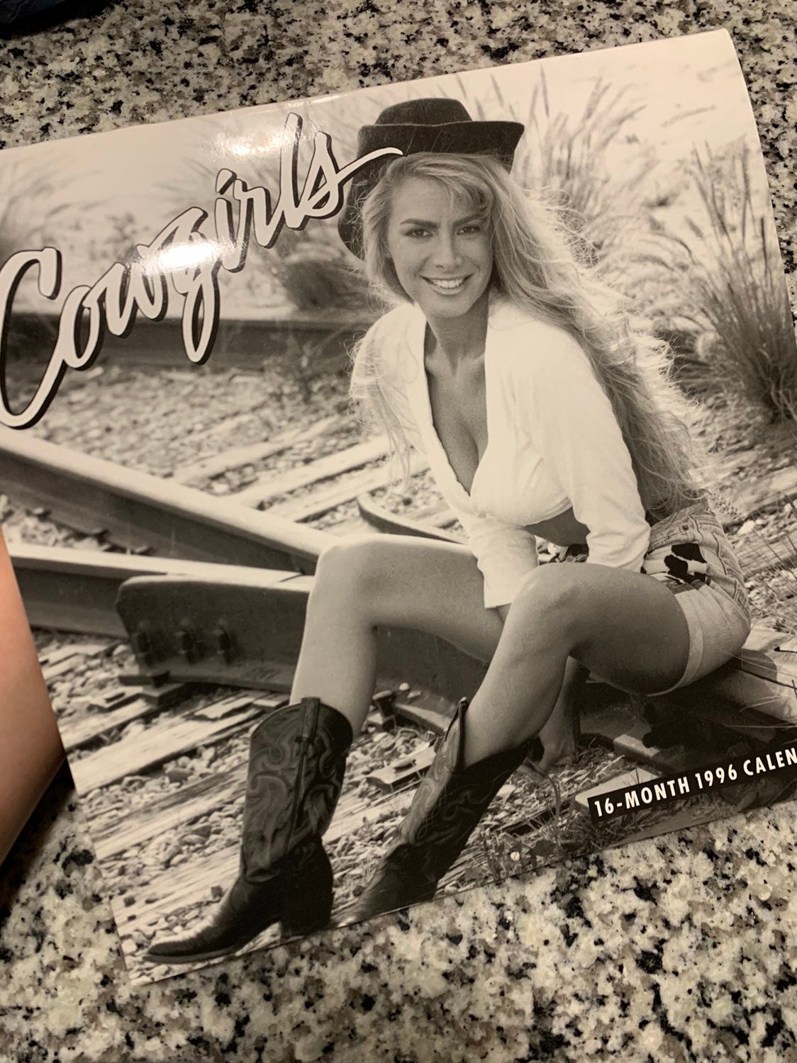 VTG Vintage 1996 Cowgirl Texas Western Calander Cindy Margolis + Surprise