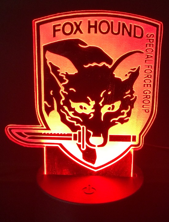 Metal Gear Solid 6.5" Fox Hound Laser Engraved 3D Effect Acrylic LED Night Lamp