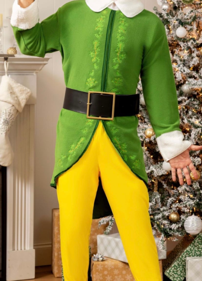 Buddy the Elf Costume Adult Men’s X-Large Jacket, Tights, Belt, Hat Holiday
