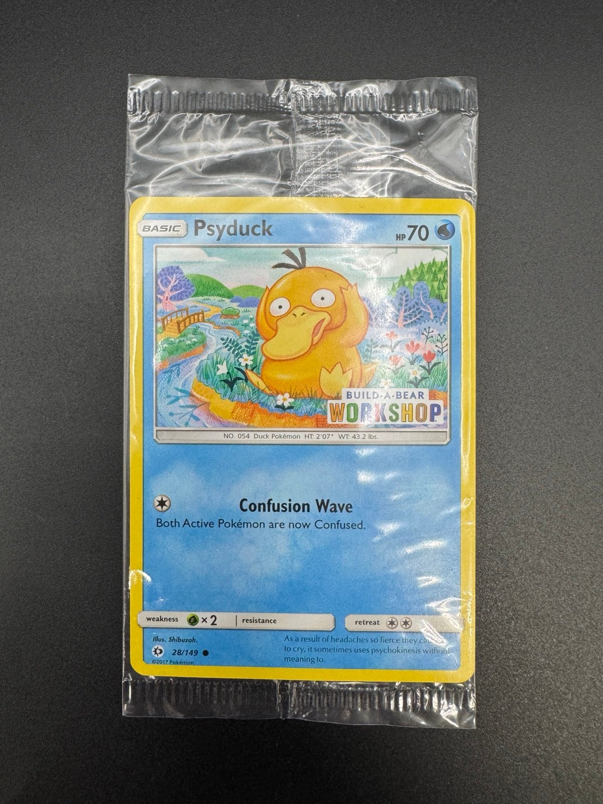 Brand New Sealed Build A Bear Exclusive Psyduck Pokemon Card