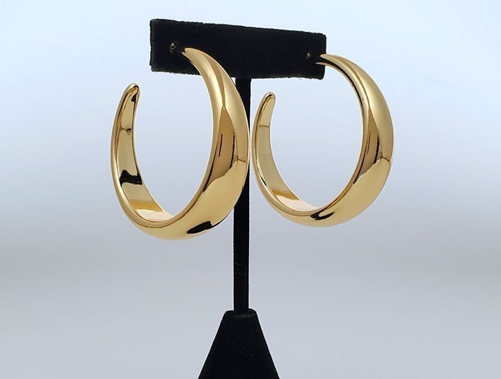 14K Gold Womens Chunky Large Semi Hoop Earrings Ladies New 14 K Silver Jewelry