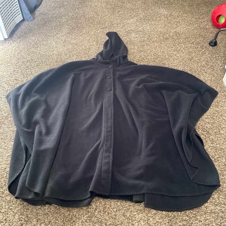 L.L. Bean vintage fleece polar tech traveler poncho with hood one size