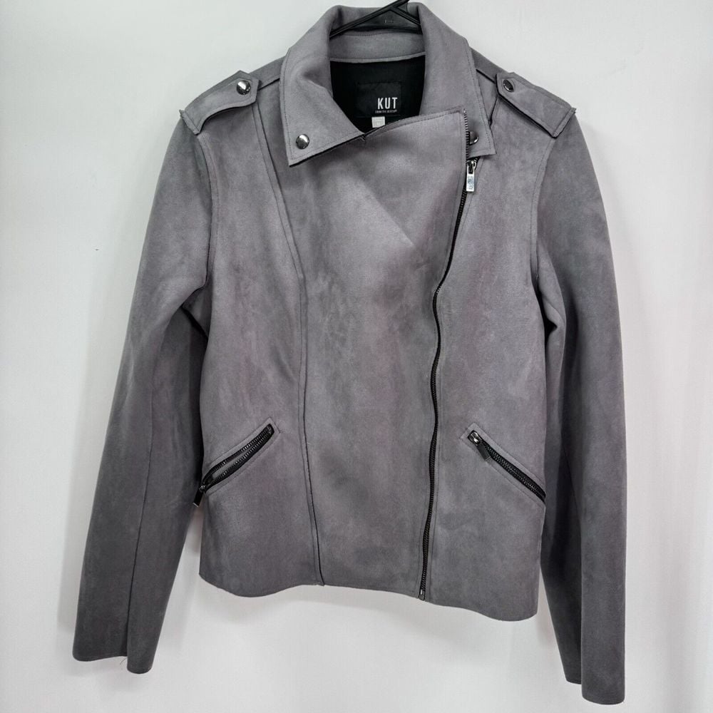 Kut From The Kloth Faux Suede Drape Moto Jacket Size Medium