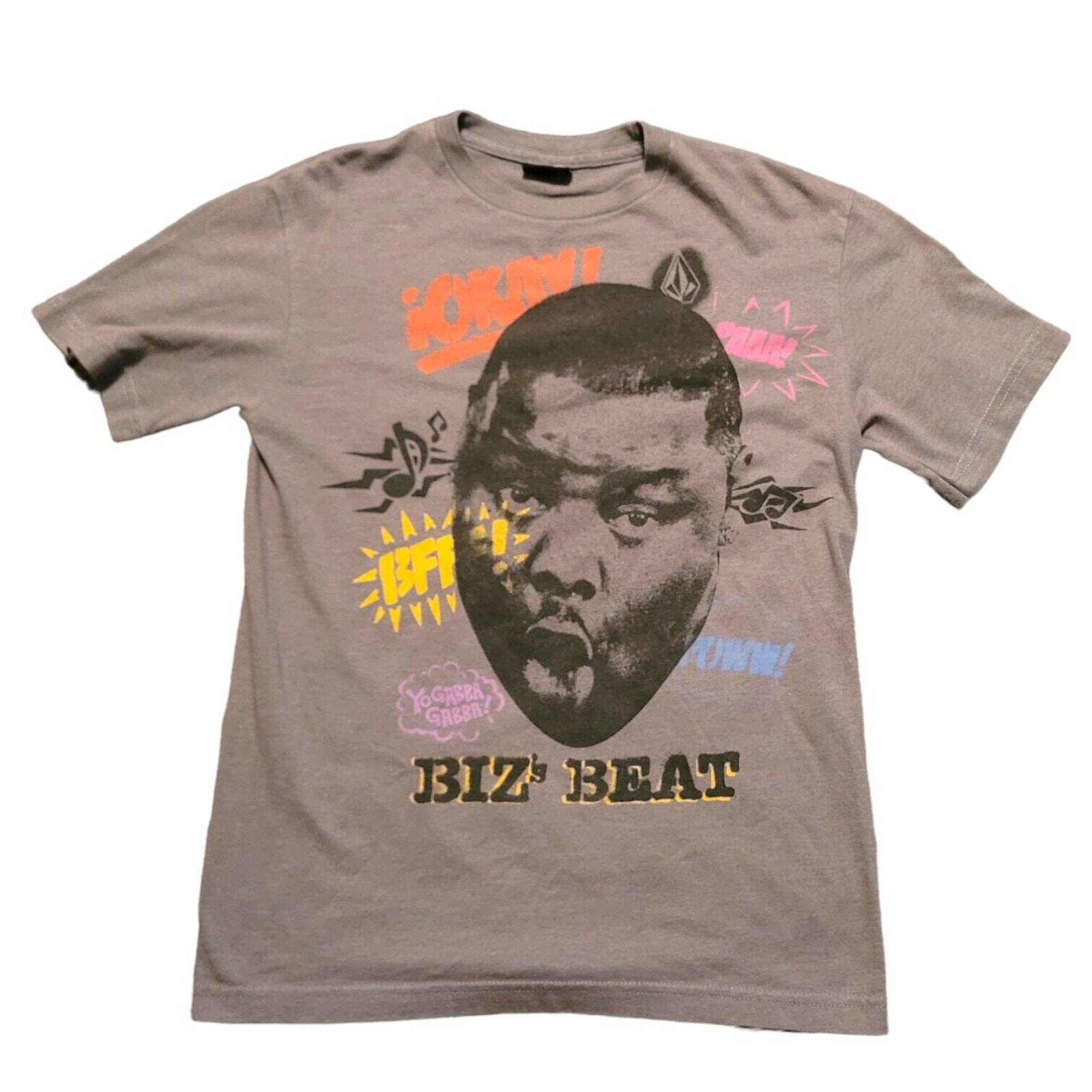 Biz Markie Volcom x Yo Gabba Gabba Shirt 2012 Bizs Beat SZ L Retro Rap Tee