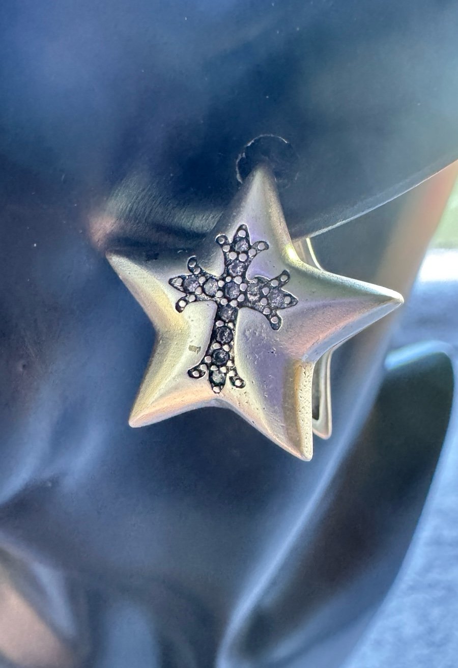 cross with star earrings