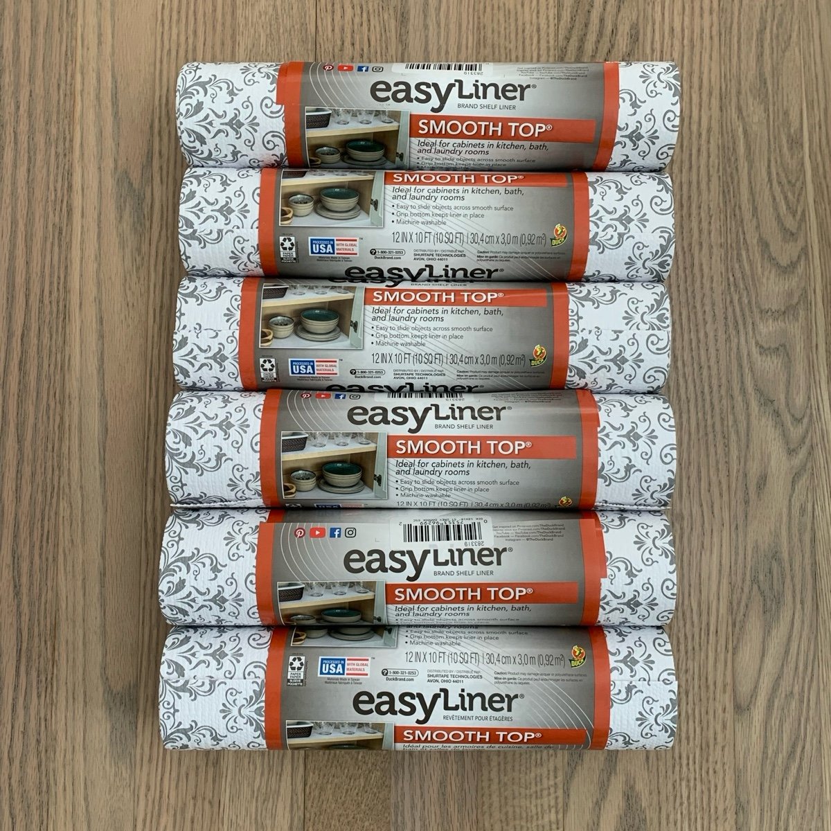 Easy Liner / Shelf Liner 6 Packs Of 12 IN x 10 FT