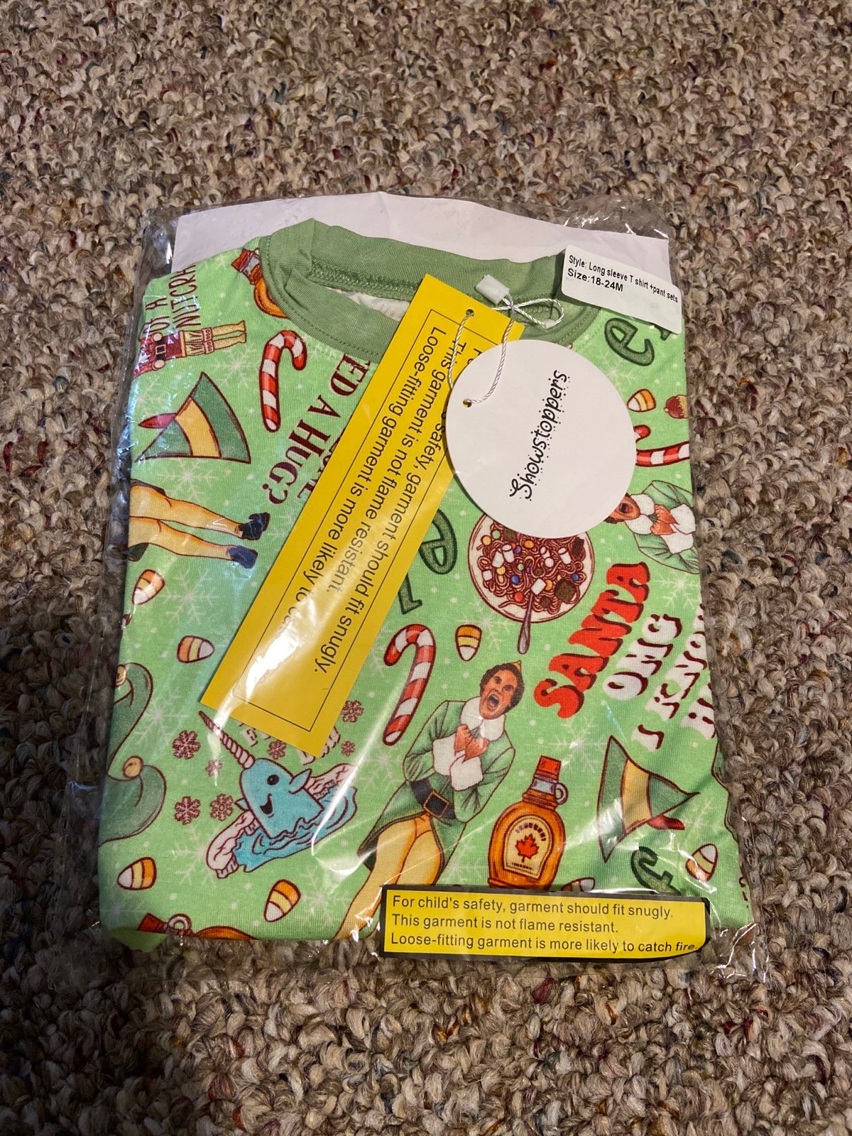 Showstoppers 18-24 month Elf Christmas pajamas