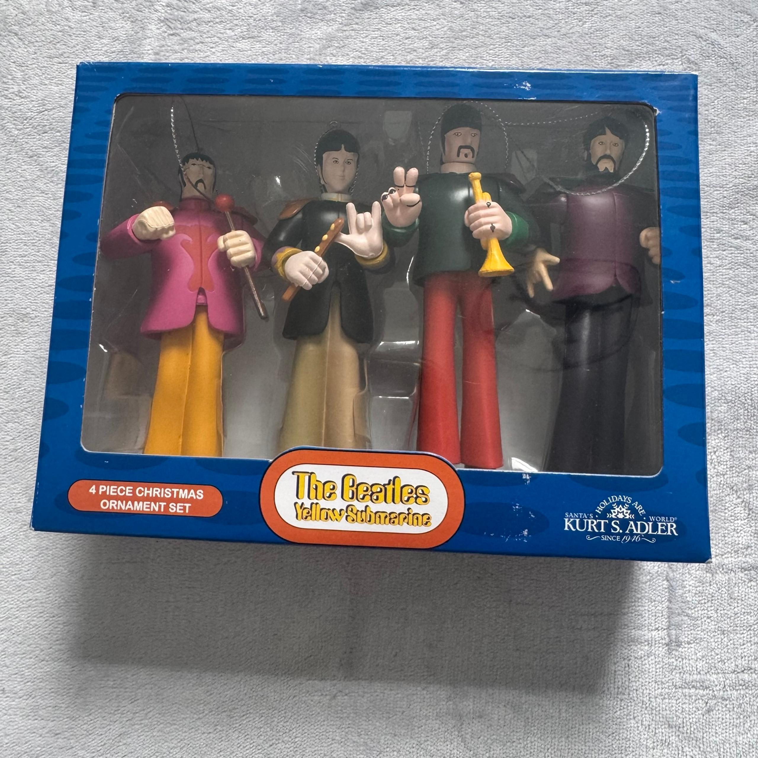 Beatles Yellow Submarine Ornament Set 4pc – Kurt S. Adler 2016 Christmas Boxed - Kurt S Adler