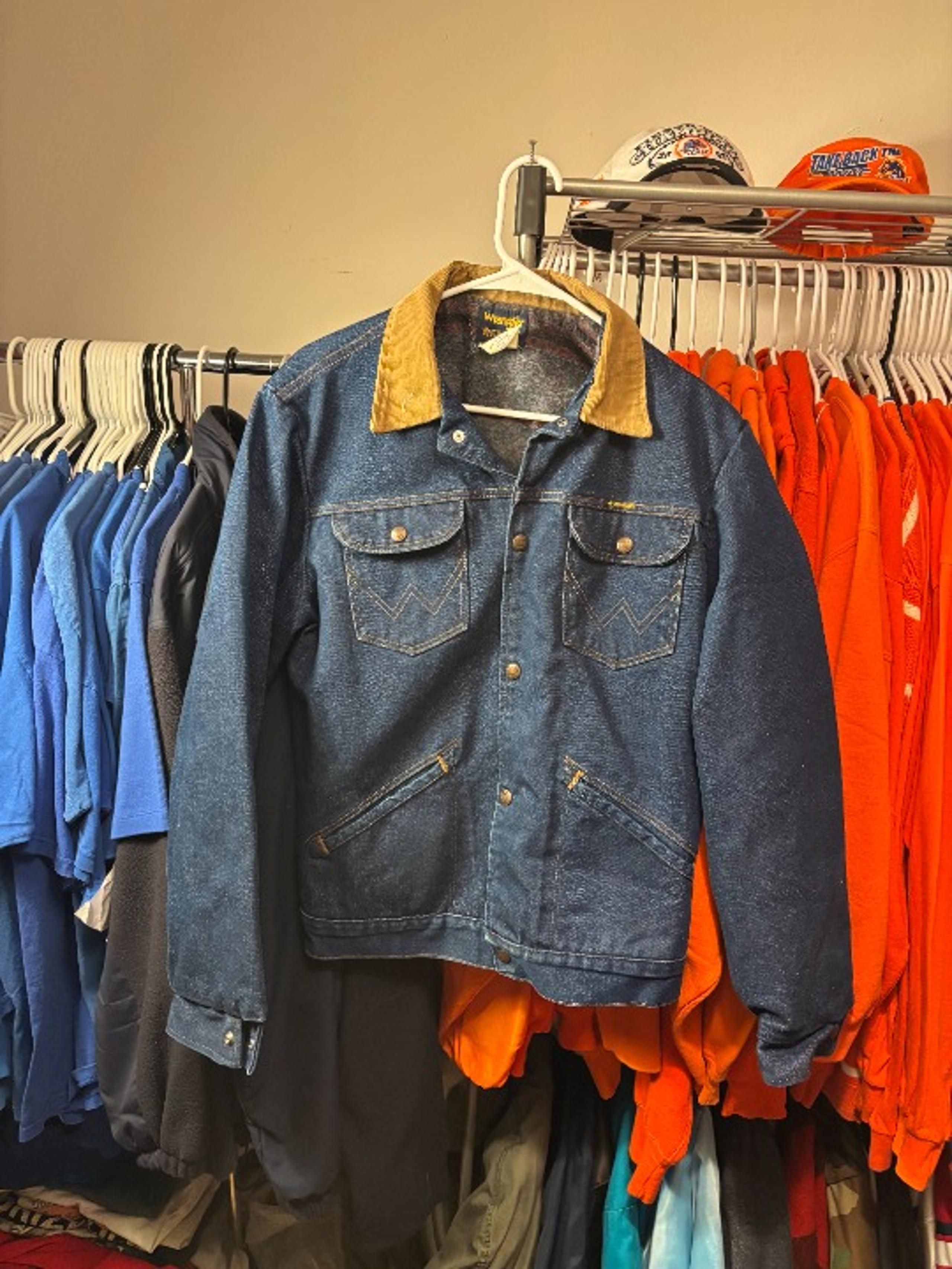 Vintage 1980s Denim Snap Blanket Lined Jacket - Wrangler