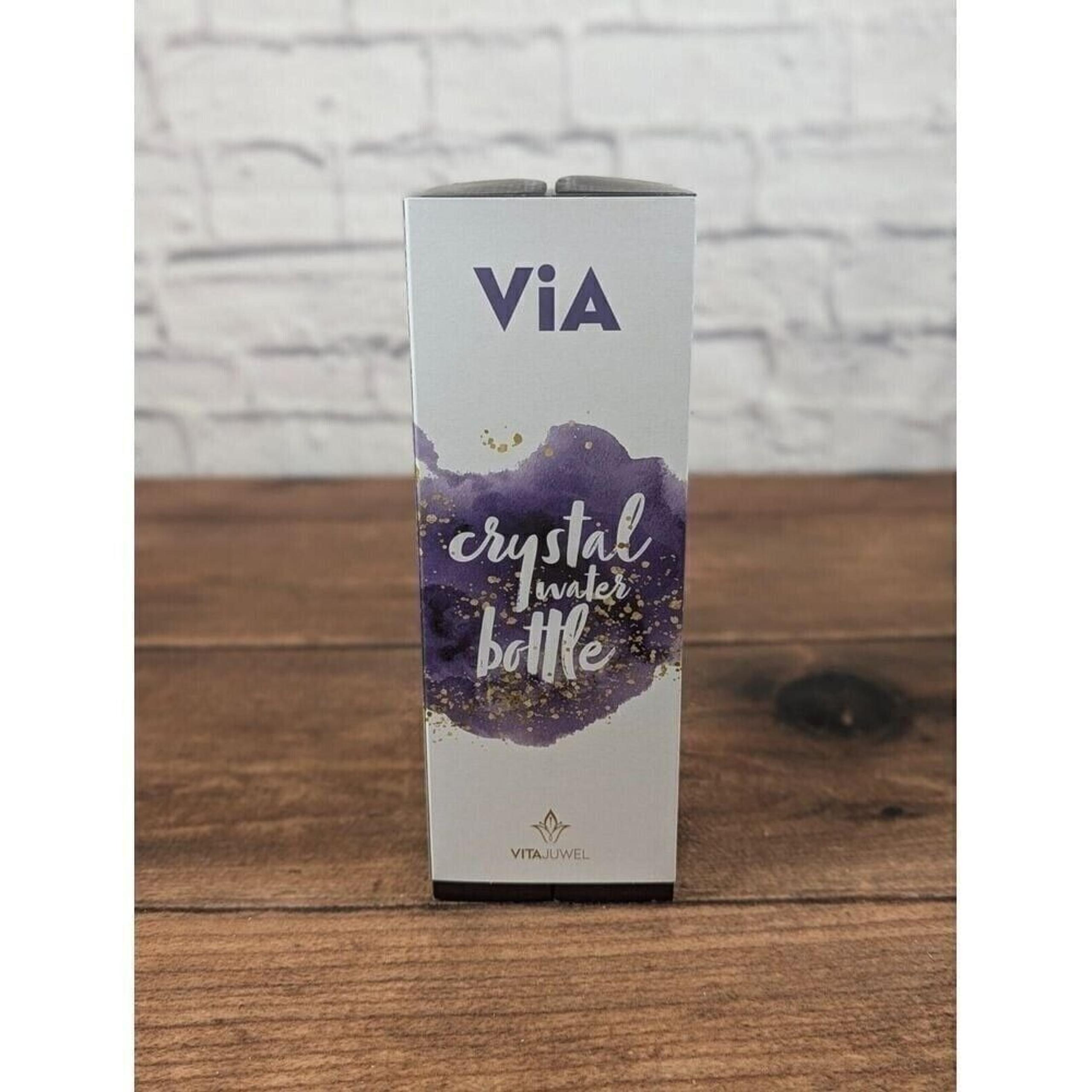 VIA by Vitajuwel Crystal Water Bottle Wellness Gemstone Infused Glass 500ml - The Unbranded Brand