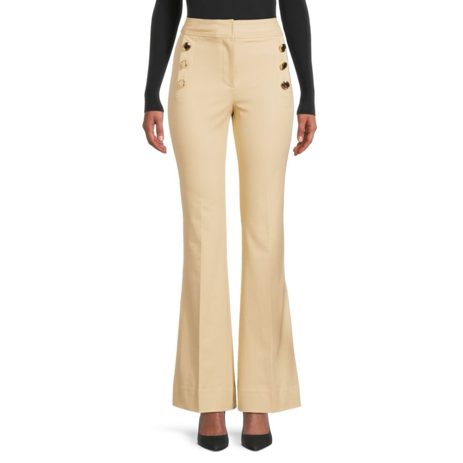 NWT DEREK LAM 10 CROSBYRobyn Sailor Flare Trousers TanSz 18 $395