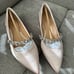 NIB - Jewel Badgley Mischka champagne satin pointed ballet flats 8.5