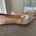NIB - Jewel Badgley Mischka champagne satin pointed ballet flats 8.5