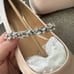 NIB - Jewel Badgley Mischka champagne satin pointed ballet flats 8.5