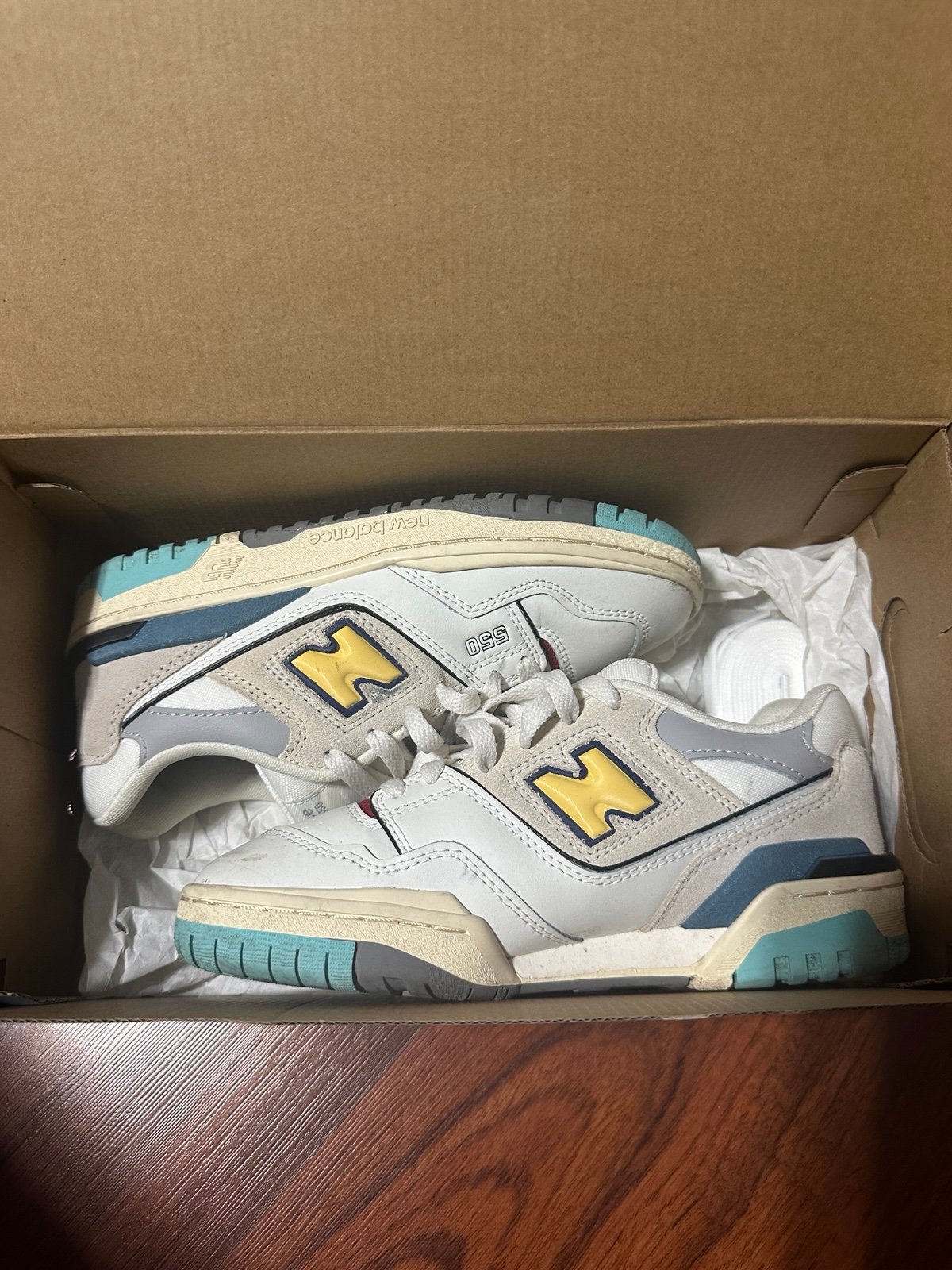 Size 5Y - New Balance 550 White Surf