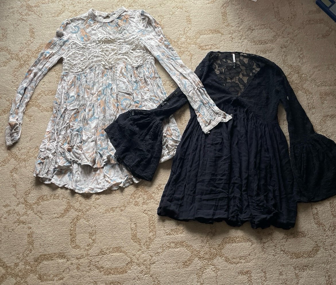Free people nwot dress lot Xs 0 2 lace open back