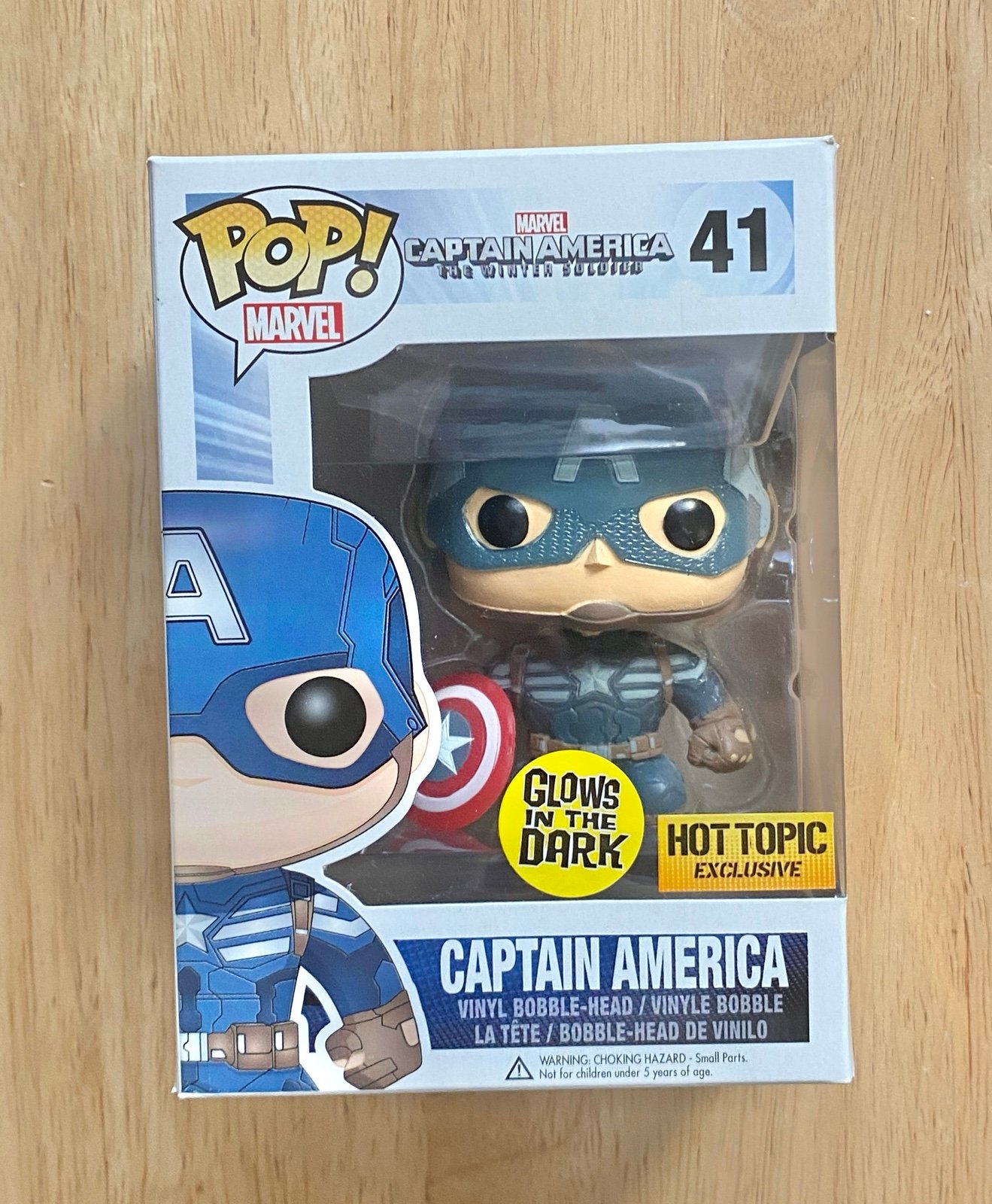 Captain America Funko Pop Glow GITD Marvel Winter Soldier Hot Topic 41